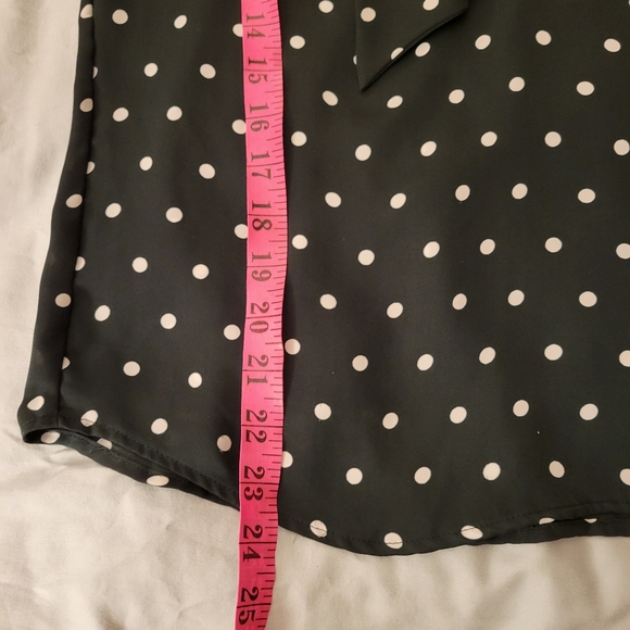 Dark green and white polka dot full sleeve with necktie H&M US4 - Picture 4 of 5